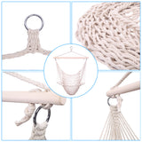 2pcs Nordic Cotton Rope Hammock Chair Indoor Outdoor Kids Swing Bed Garden Beach Single Hammock