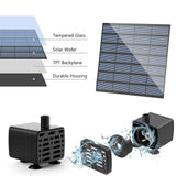 Aluminium Solar Teichpumpe 1.5W 2.5W Solarpumpe Gartenteich Teich Wasserspiel Decor Pumpe