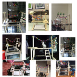 Large Parrot Playstand Bird Play Stand Cockatiel Playground Wood Perch Gym Playpen Ladder with Feeder Cups Toys (Include a Tray)