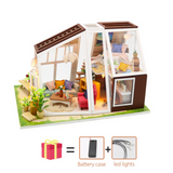Sakura Tree Pink Diy DollHouse Wooden Miniature Furniture Doll House maison Model Building Kits casa Toy For Kids Girl Xmas Gift