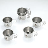 4pcs 160ml Stainless Steel Sierra Cups Outdoor Picnic Sierra Coffee Cup Set Tableware Kit Portable Camping Hiking Flatware