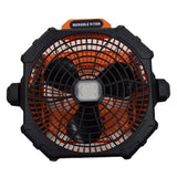 Rechargeable Tent Fan with Hook 15000MAh Camping Light Fan with LED Light for Camping Jobsite Garden Outdoor Hiking