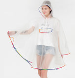 New fashion quality waterproof reusable plastic EVA  women rain cape raincoat men hooded poncho for hiking riding