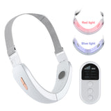 Ems Facial V-Line Chin Up Lift Belt Face Lifting Red Blue Led Photon Therapy Slimming Vibration Massager  Double Chin Reducer