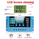 10A 20A 30A MPPT Solar Charger Controller 12V 24V Panel Charger Regulator Lifepo4 Lithium Battery Blue 500W