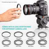 TC3 Teleprompter for Tablet Smartphone DSLR Camera Portable Teleprompter with Remote Control Lens Adapter Rings