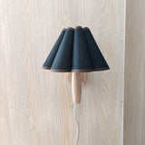 Xianfan new Japanese style wood base Kitchen bedroom studying wall lamp with vintage cloth petal lampshade E27 night light