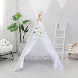 Triangle Tent Kids Teepee Play Tent Portable Foldable Canvas Playhouse Tent Play House Princess Room Indoor Tent Game House