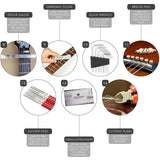 Guitar Repairing Cleaning Tools Set Stringed Instrument Fretboard Maintenance Tools Bag for Electric Acoustic Guitar Ukulele