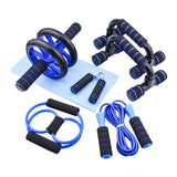 Abdominal Wheel Ab Roller Set Resistance Bands Push Up Stand Bar Home Exercise Bodybuilding Muscle Training Fitness Equipment