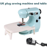 INNE Mini Sewing Machine Manual Portable Needlework Electric Household With Night Light Foot Pedal Table Two Thread Kit Simple