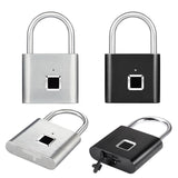 Keyless USB Rechargeable Fingerprint Smart Padlock Quick Unlock Zinc Alloy Door Loker Box Keyed Door Lock Home Security