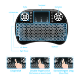 Three-color Lithium Battery Keyboard Wireless Keyboard With Touchpad I8 Mini Backlit Keyboard For TV Box Keyboards Green Keycaps