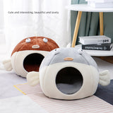 Sweet Cat Bed Warm Cat Nesk Round Pets Sleeping Cave Kitten Beds And Houses Soft Kitten Lounger Cushion Cat's Accessories
