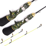 Winter Ice Fishing 50cm 60cm Camouflage Gun Type Ice Fishing Rod Super Soft Strong Mini Shrimp Fishing Rod for Boat Sea Fishing