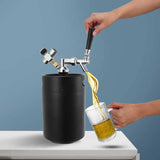 3.6L Growler Tap Kit,Pressurized Mini Beer Keg,Stainless Steel Barrel &amp;Co2 Regulator &amp;Beer Faucet,Homebrew Beer Dispenser System