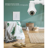 Bulb Security Camera, Ceiling Wall Mount Panoramic IP Camera, 360° HD Smart Home Surveillance Camera