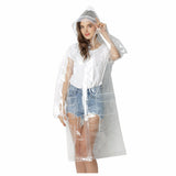 Freesmily Super Transparent Raincoat for Women Fashion EVA Waterproof Rain Poncho Coat Reusable with Drawstring Hood
