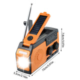 Hand Crank Radio Solar Crank Dynamo Powered AM/FM/NOAA Weather Radio Use Emergency LED Flashlight Power Bank Multifunctional