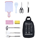 Stainless Steel Picnic Tableware Flatware Outdoor Picnic Campping Cookware Set 8PCS Fork Knife Utensil Scissors Spoon Set