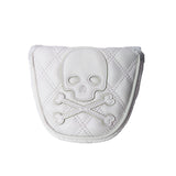 Skull Rhombus Golf Putter Cover Magic Tape PU Leather Golf Club Cover Putter Protector for Blade Putter 2 Colors Golf Headcover