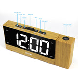 New LED Digital Projection Alarm Clock Electronic Alarm Clock with Projection FM Radio Time Projector Bedroom Bedside Mute Clock