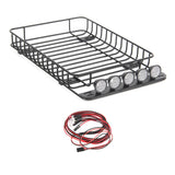 Metal Roof Rack with 5 LED Lights for 1/10 RC Crawler Car Traxxas TRX-4 Axial SCX10 90046 SCX10 III AXI03007