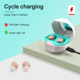 White/Skin/Black Skin One Pair Digital Hearing Aids Cycle Rechargeable with Charging Case Hearing Device Amplifier Automatic