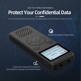 110 hours long time 1536kbps digital voice recorder-password- timing automatic recording-voice activation-with MP3 play