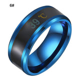 Smart Temperature Ring Fashion Stainless Steel Intelligent Temperature Sensor Rings Thermometer Finger Digital Temperature Meter