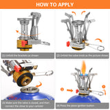 Aomiun Mini Camping Gas Stove with Piezo Ignition Portable Picnic Camping Pocket Stove for Outdoor Camping Hiking Cooking