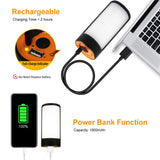 USB Charging LED Camping Lamp 1800mAh Waterproof Lightweight Five Models Outdoor Fishing Home Emergency Hanging Lantern Light