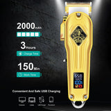 Professional full metal hair clipper barber cordless electric hair trimmer for men rechargeable hair cutting machine adjustable