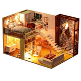 CUTEBEE DIY DollHouse Miniature Doll House With Furniture Kit Wooden House Miniaturas Toys For Children New Year Christmas Gift