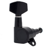 2set Guitar Sealed Small Peg Tuning Pegs Tuners Machine Heads for Acoustic Electric Guitar ( Black 6R&amp;Silver 6R )