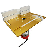 Upgrade Aluminium Router Table Insert Plate W/ Miter Gauge and Tenon Gauge and Fence for WorkBenches Wood Router Trimmer