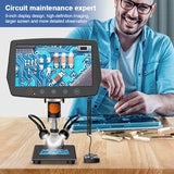 9 Inch Large Screen Microscope Adjustable LED Light Digital HD 1080P 1000X Microscope for Soldering Electronic Phone PCB Repair