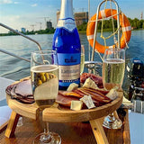 Wooden Folding Picnic Table Outdoor Wine Table with Glass Holder 2 In 1 Wine Glass Rack Outdoor Portable Camping Folding Table
