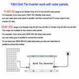 120-600W 50Hz/60Hz Auto MPPT Solar Grid Tie Microinverter DC22-60V To AC230V Pure Sine Wave Inverter Fan Cooling