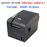 High quality USB port 20-60mm Thermal barcode printer Thermal Sticker printer 58mm receipt printer Thermal POS printer