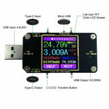 4.5-24V USB Type-C LCD Power Meter Tester Digital Multimeter Voltmeter Ammeter Detector bluetooth 71.2mm*31.8mm*12.4mm