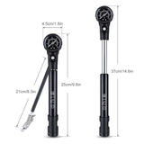 300PSI Bike Fork Pump with Gauge Bicycle Tyre Inflator Fits for Presta Schrader Valve Manual Changing air pump bicycle