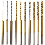 Micro-Twist Drill Bit Set - 10Pcs 0.6Mm-2.2Mm Tiny Drill Bit 2.35 Shank HSS Mini Engraving Drill Bits Hole Drilling Tool