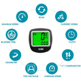Sunding SD-568AE Bike Computer Cycling Computers Bicycle Speedometer Wireless Waterproof Stopwatch Odometer LCD Backlight Black