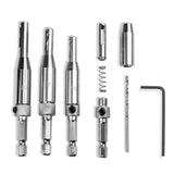 4pcs Self-Centering Hinge Hardware Drill Bits Set Door Cabinet Pilot Holes Drilling Locator HSS Recess 5/64 7/64 9/64 11/64 Inch