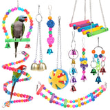 066E 5/6/10 Pcs Bird Training Toys Parrot Chew Toy Safe Swing Hammock Perch Ladder Ball for budgie Parakeet Cockatiel Macaw