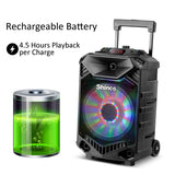 NEW Shinco Powerful Speaker System DJ Light Speakers with High Power Column 12-inch Woofer Portable Karaoke Speaker with