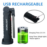 USB Rechargeable Flashlight Magnetic 5 Modes COB Led Work Light  Waterproof Torch for Car Repair