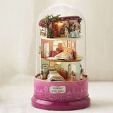 Dollhouse Miniature DIY Doll House With Furnitures Wooden House Toys For Children Birthday Gift with Dust Cover Rotate Music 29