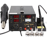 Saike 909D Soldering Iron Station Hot Air Gun Station+Electricity Soldering Iron+Power Supply 3 in1 Soldering Rework Station